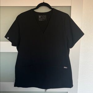 Figs Classic Black V-Neck Scrub Set